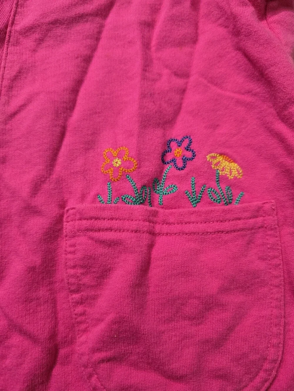 Vintage Gymboree romper overall Pink Sidewalk Chalk Flowers Size 5-6 Years